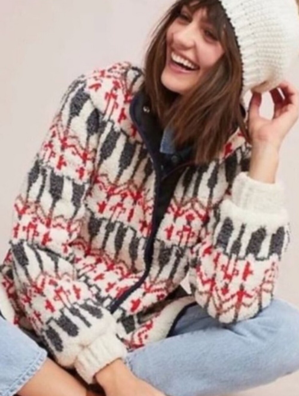 (D-4) Sleeping On Snow Anthropologie Wool/Satin Winter Jacket Sz.S Never Worn